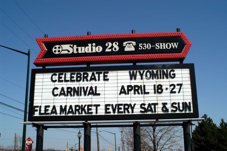 Beltline 3 Drive-In Theatre - Marquee - Photo From Water Winter Wonderland (newer photo)